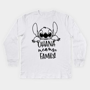 Ohana means family Kids Long Sleeve T-Shirt